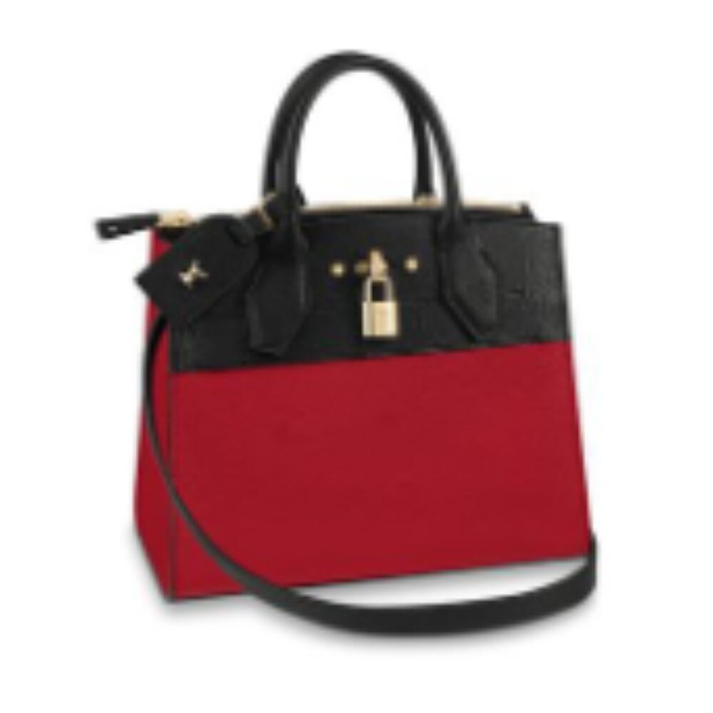 LOUIS VUITTON City Steamer PM, Red & Black, 3 pockets, lock and key